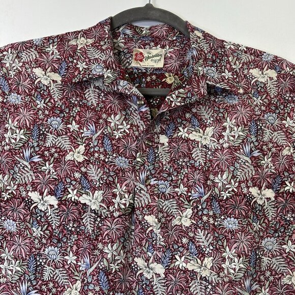 Hilo Hattie Hawaiian Shirt Men’s Size Large Red Floral Made in Hawaii - Picture 7 of 9